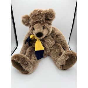 Goodyear Promotional Plush Teddy Bear 13" Stuffed Animal w/ Yellow Blue Scarf